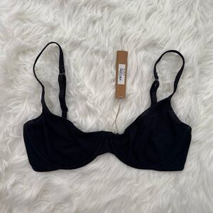 Skims Cotton Logo Demi Bra Soot Size 32D
